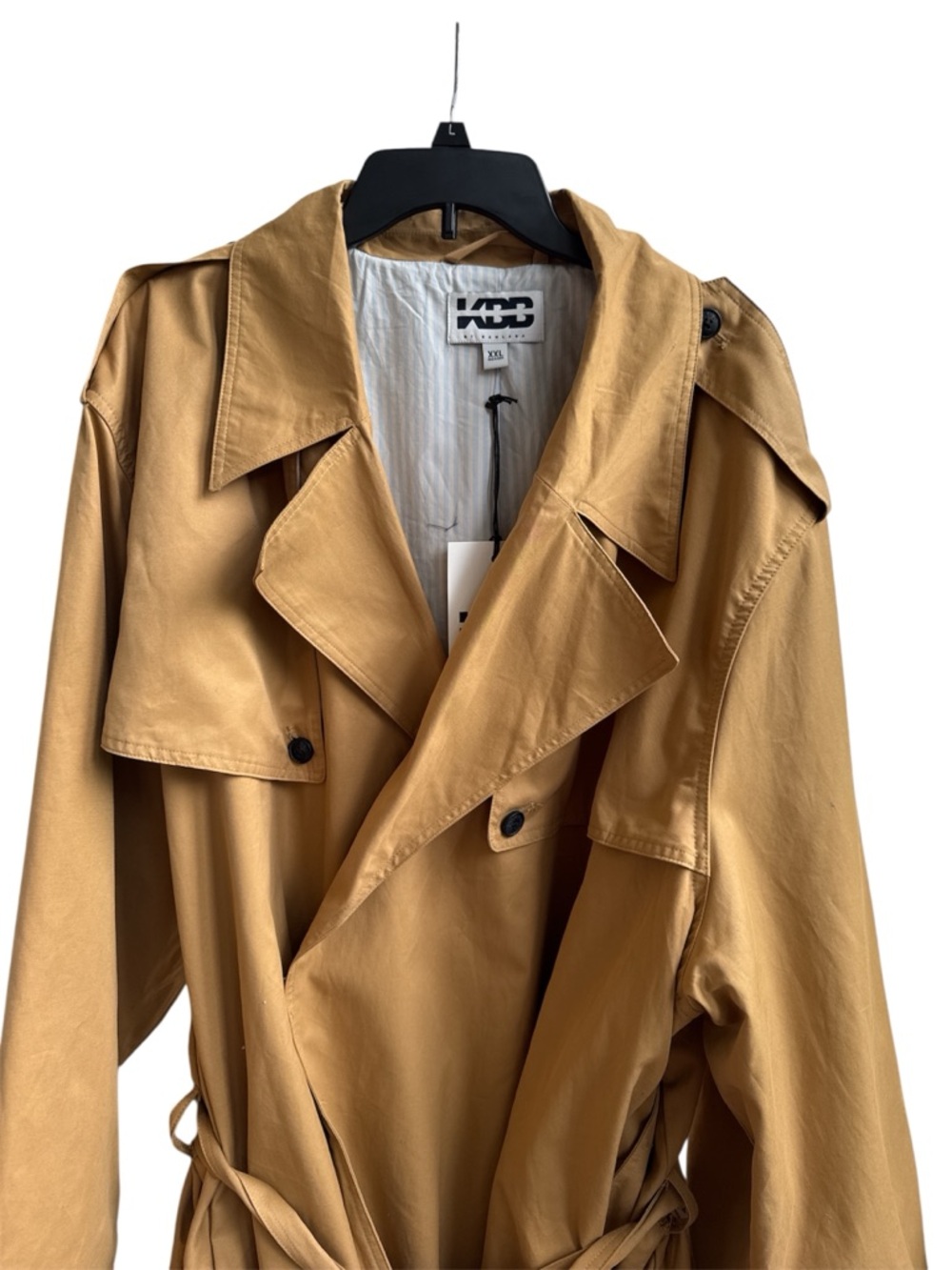 KBB by KAHLANA Women's 'The Belted Cropped Trench Jacket' - Light Brown XXL NEW - Picture 5 of 6